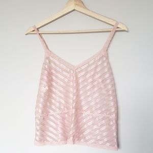 Lily of France Camisole Sheer Top Lingerie Vintage Union Made USA Boho Size M